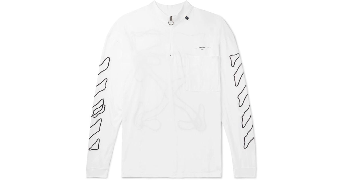 Download Off-White c/o Virgil Abloh Embroidered Cotton-jersey Mock ...