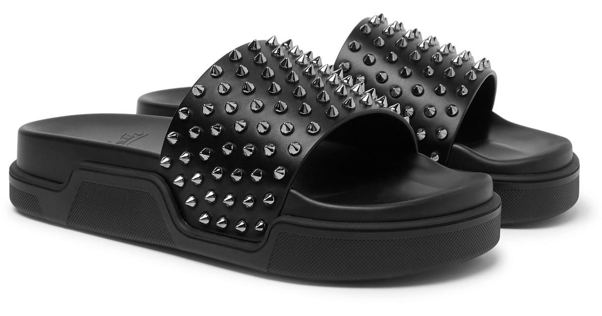 christian louboutin studded slides