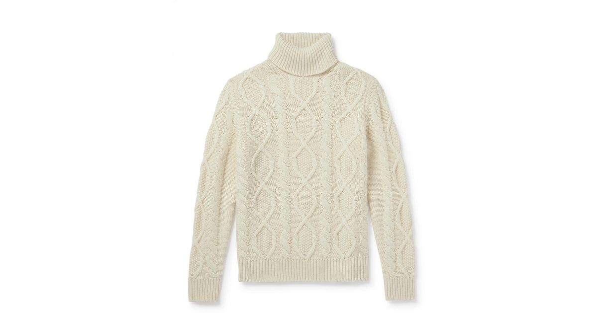 Anderson & Sheppard - Aran Cable-Knit Wool and Cashmere-Blend