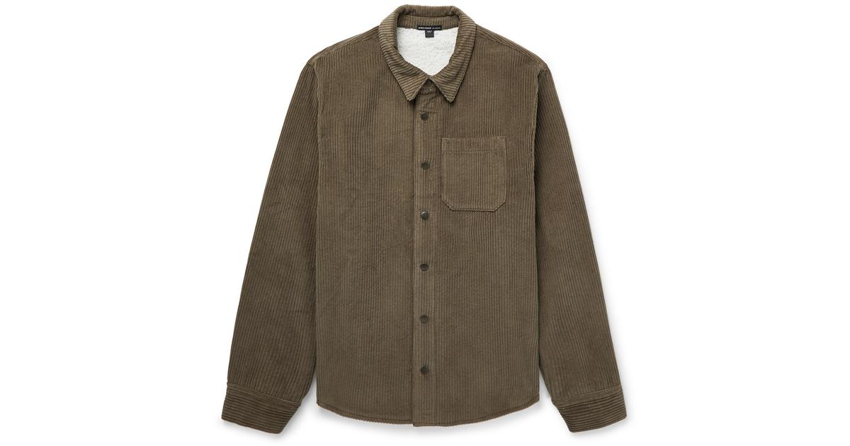James Perse Faux Shearling-lined Cotton-blend Corduroy Overshirt in