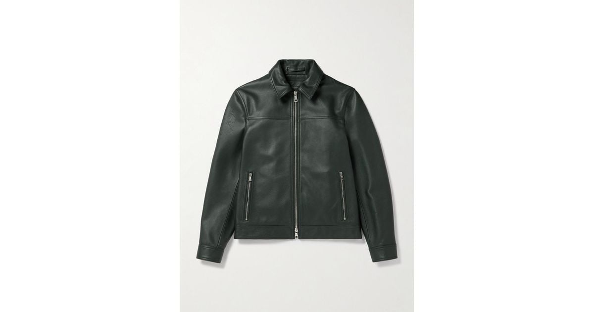 MR Full-Grain Leather Coach Jacket in Green for Men Lyst UK