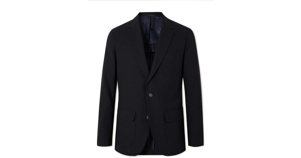 Sid Mashburn Ghost Unstructured Wool Blazer in Blue for Men | Lyst