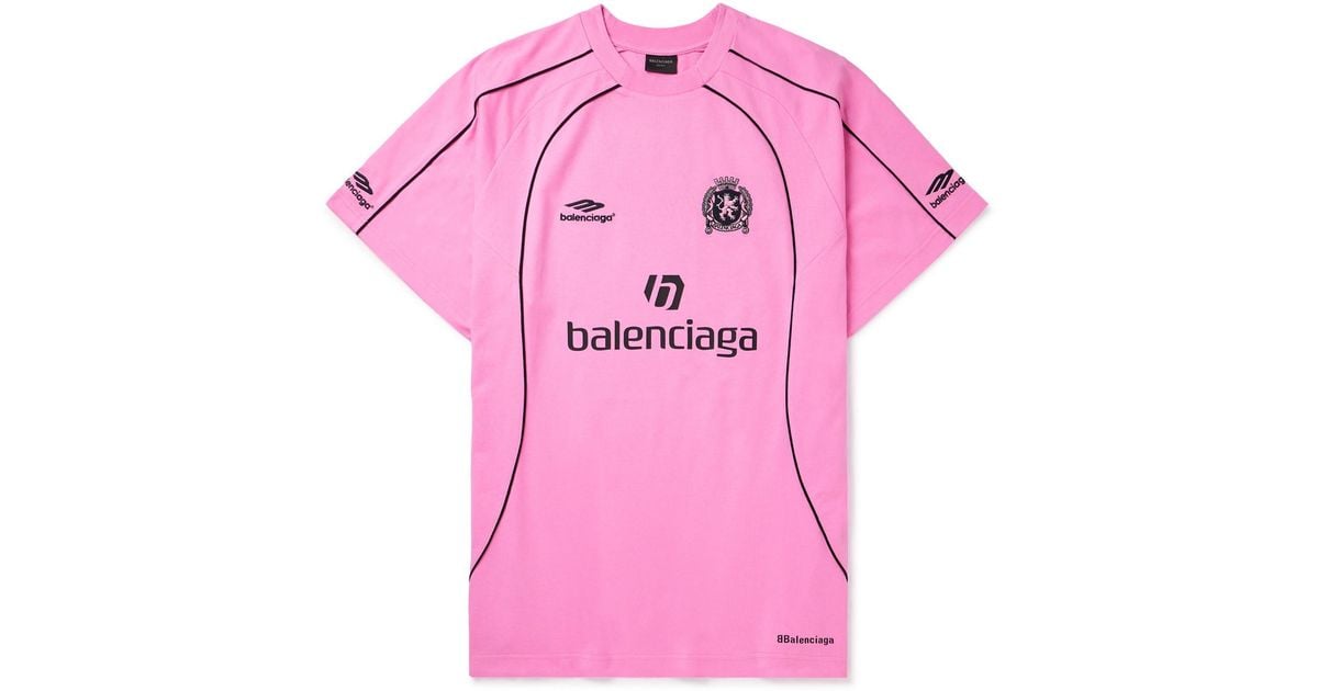 Balenciaga Oversized Embroidered Logo-Print Cotton-Jersey T