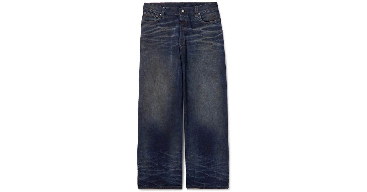 Acne Studios 2023M Wide-Leg Leather-Trimmed Jeans in Blue for Men 