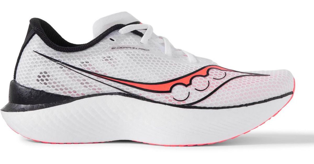 Saucony Endorphin Pro 3 Rubbertrimmed Mesh Running Sneakers in White for Men Lyst
