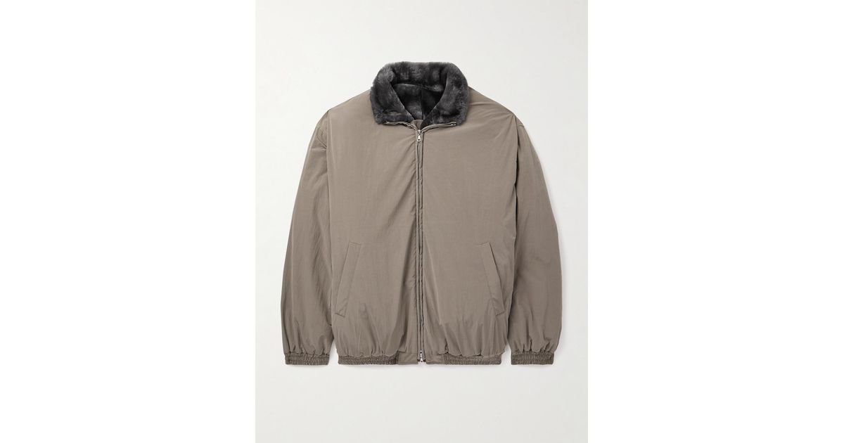 Ssstein Mouton Reversible Shell And Shearling Jacket in Grey for