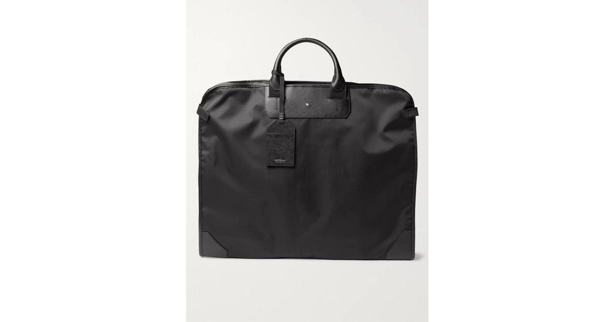 Montblanc Sartorial Crossgrain Leathertrimmed Shell Garment Bag in