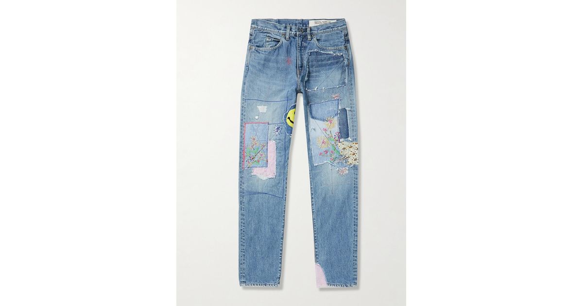 Kapital Okabilly Slim-fit Patchwork Embroidered Jeans in Blue for Men |  Lyst Canada