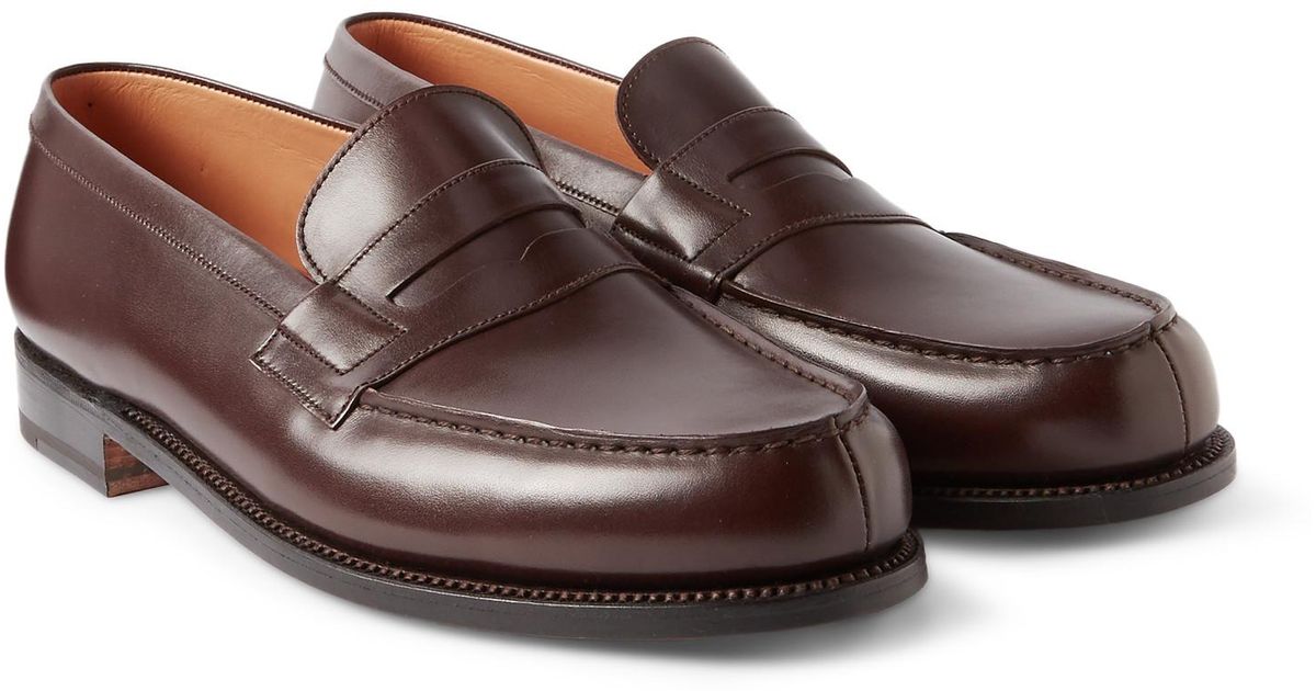 J.M. Weston 180 The Moccasin Leather Loafers in Dark Brown (Brown) for ...