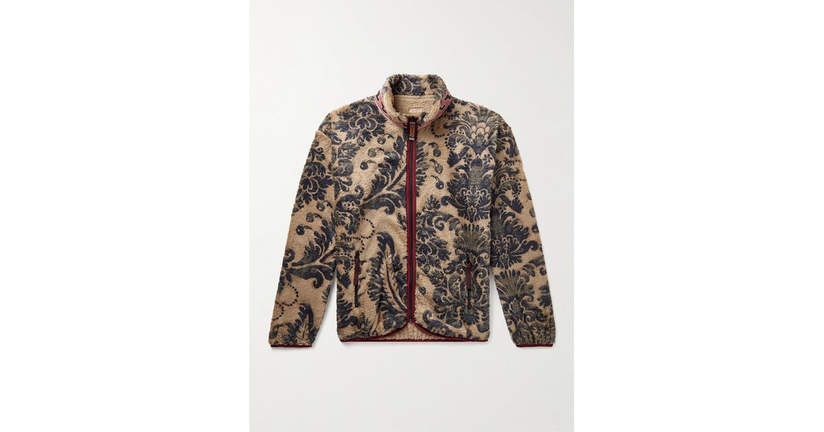 Kapital Jacquard-trimmed Printed Fleece Jacket in Natural for Men
