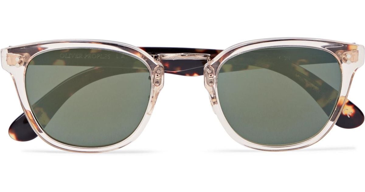 Oliver Peoples - Lerner Square-frame Clear And Tortoiseshell Acetate  Mirrored Sunglasses - Green for Men | Lyst Canada