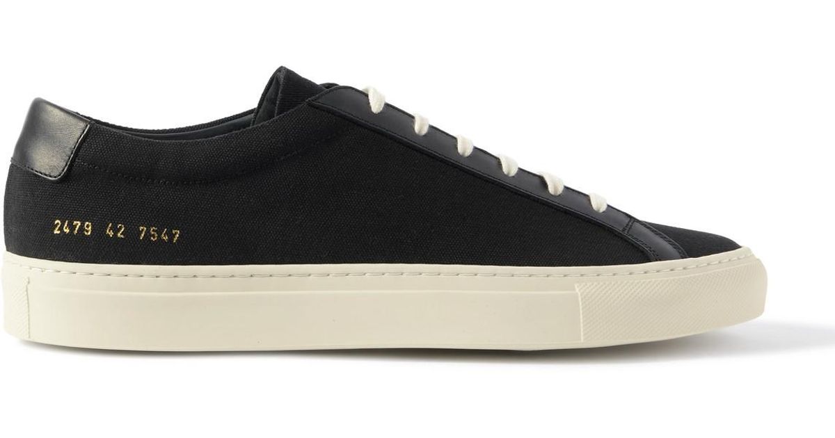 Common Projects Men Style Common Projects Original Achilles Leather-Trimmed Canvas Sneakers in ...