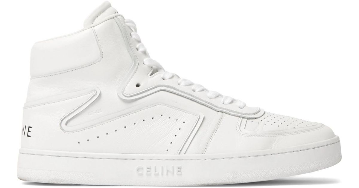 CELINE HOMME Z Leather High-top Sneakers in White for Men - Lyst