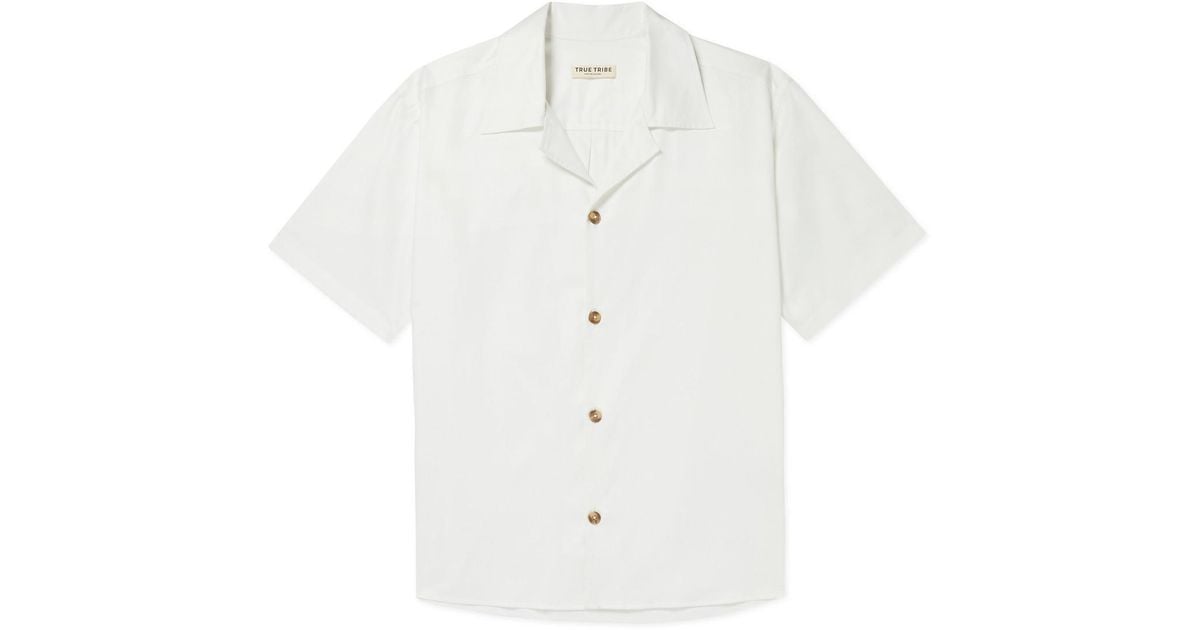 True Tribe Camp Collar Cotton-twill Shirt in White for Men - Lyst