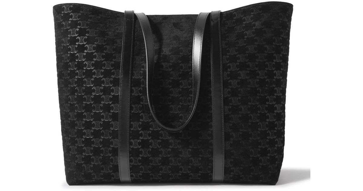 Celine Horizontal Museum Triomphe Logo-Embossed Leather-Trimmed