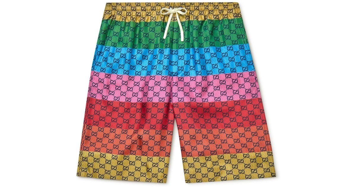 Gucci GG Multicolor Swim Shorts in Red for Men Lyst