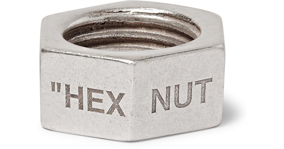 OffWhite c/o Virgil Abloh Silver Hex Nut Ring in Metallic for Men Lyst