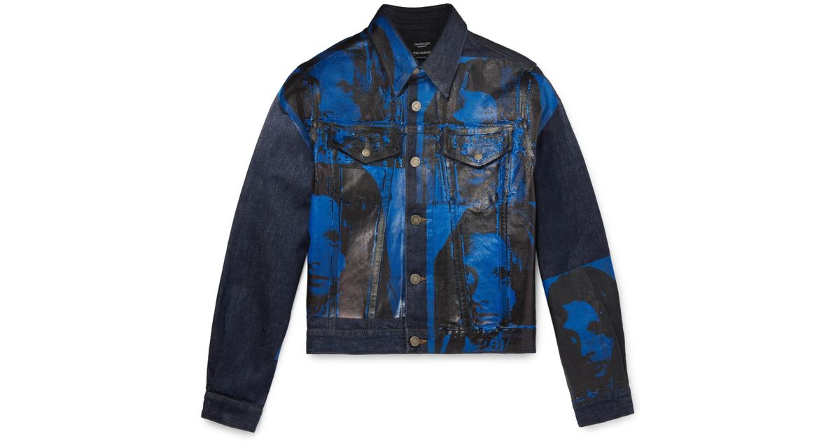CALVIN KLEIN 205W39NYC + Andy Warhol Foundation Printed Denim Jacket in  Blue for Men - Lyst