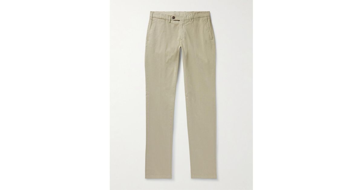 Slim-Fit Garment-Dyed Cotton-Blend Twill Cargo Trousers