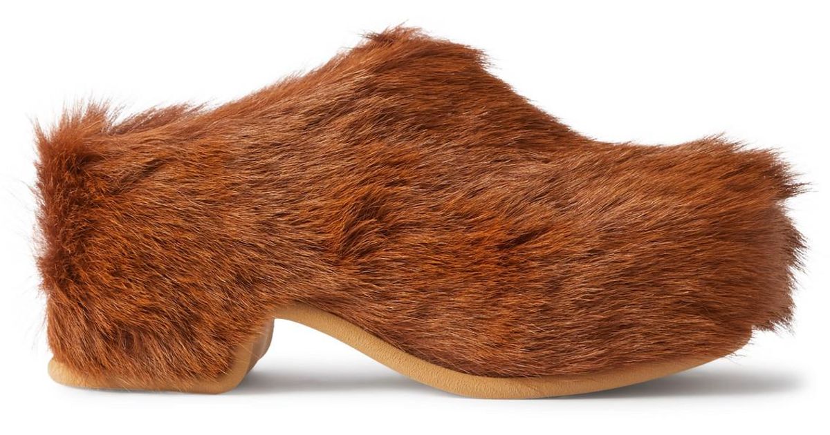 Dries Van Noten Men’s Calf-hair Platform Sandals Dries Van Noten + Leather Platform Flip Flops main image 2