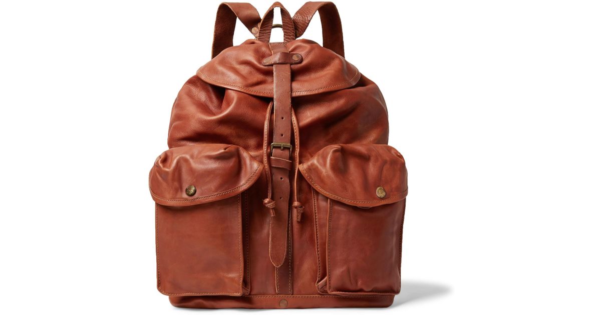 rrl riley leather backpack