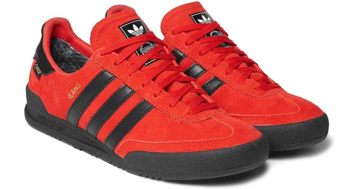 adidas Originals Denim Jeans Gtx Waterproof Suede Sneakers in Red for Men | Lyst UK