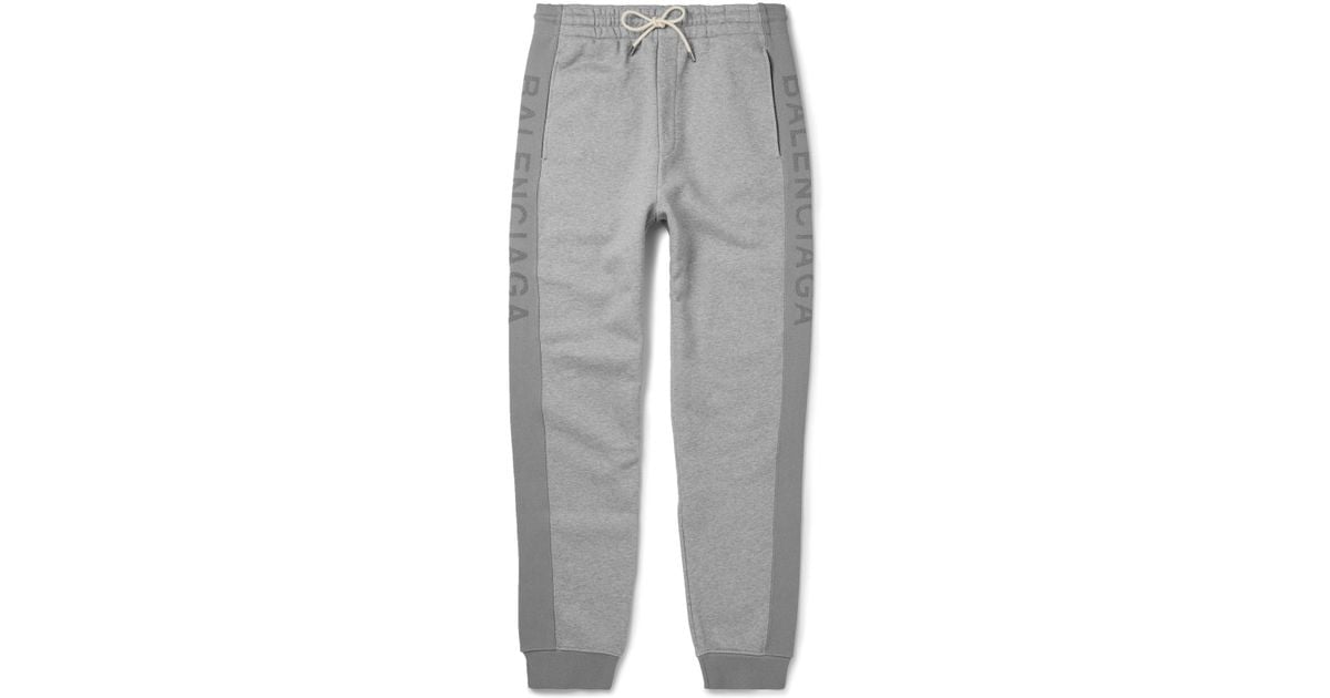 Balenciaga Slim-fit Tapered Fleece-back Cotton-jersey Sweatpants in Gray  for Men - Lyst