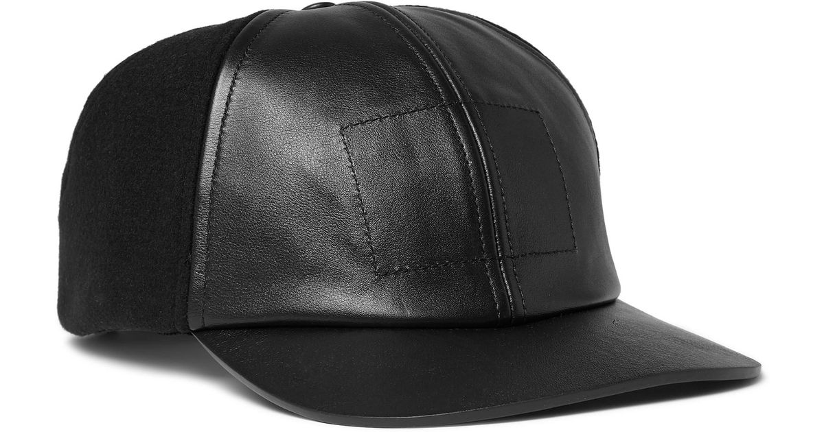 wool leather baseball cap