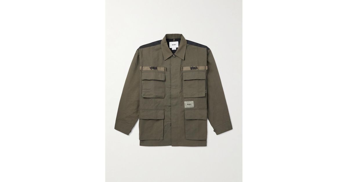 WTAPS Veiny Appliquéd Embroidered Cotton-Twill And Printed Ripstop ...