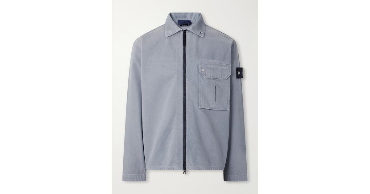 Stone Island Denim Corroded Bull Denim-Tc Overshirt in Blue for Men | Lyst