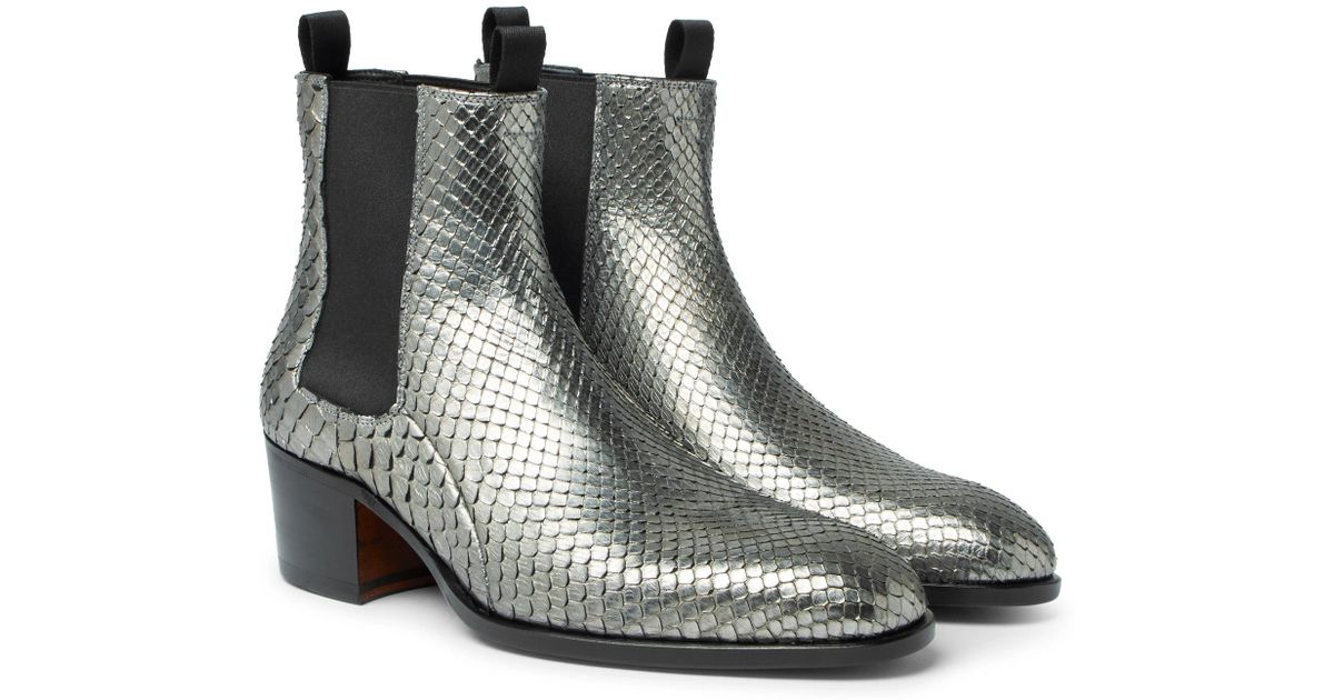tom ford python chelsea boots