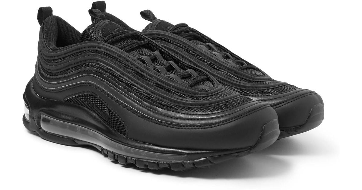 Nike Air Max 97 Faux Leather And Mesh Sneakers in Black for Men | Lyst