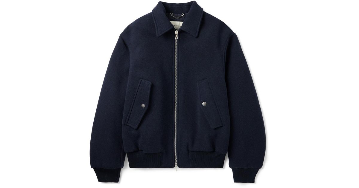 Dries Van Noten Wool Zip-Detailed Jacket in Blue for Men | Lyst