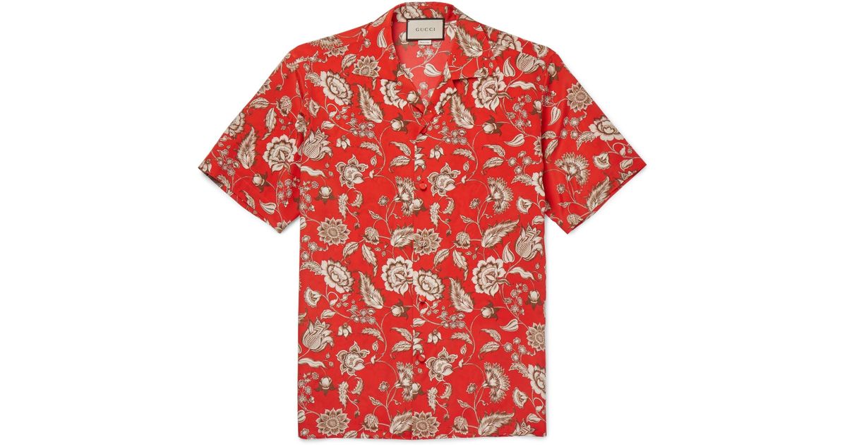 red gucci collar shirt
