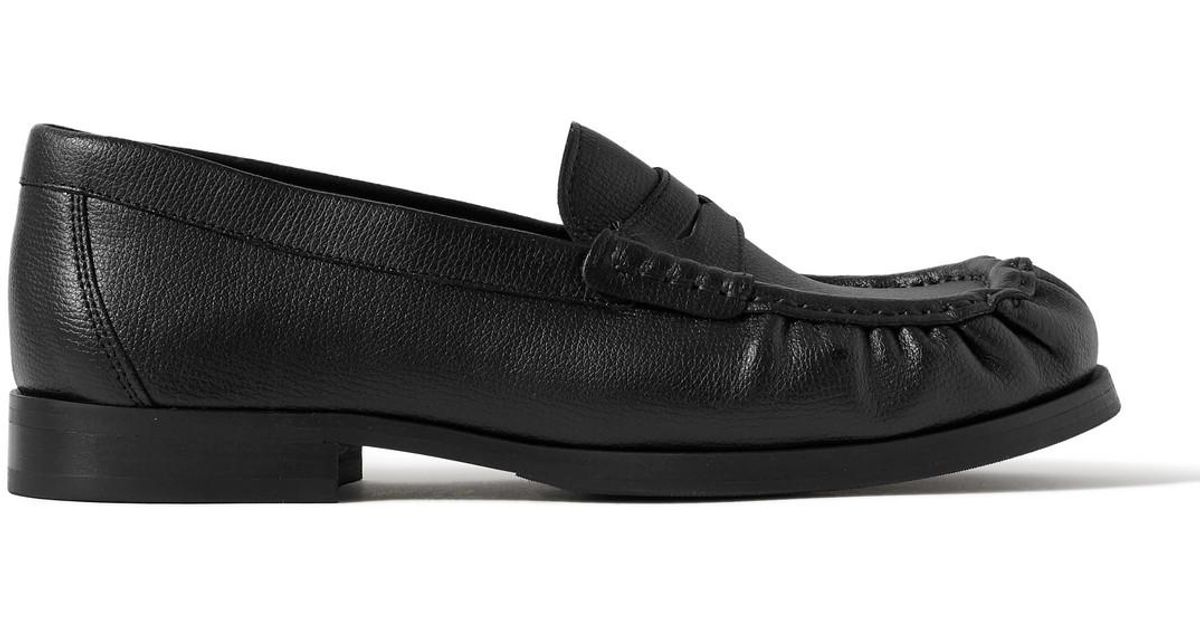 VINNY'S Ogee Full-Grain Leather Penny Loafers in Black for Men | Lyst