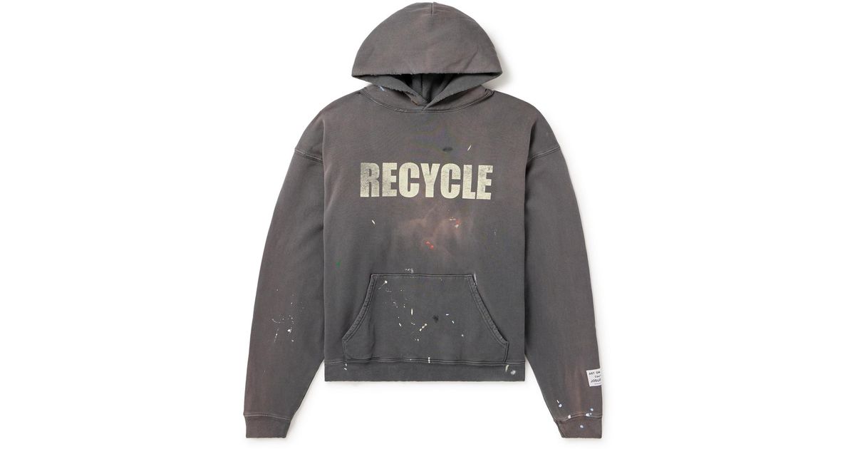 GALLERY DEPT. 90's Recycle Distressed Printed Cotton-jersey Hoodie