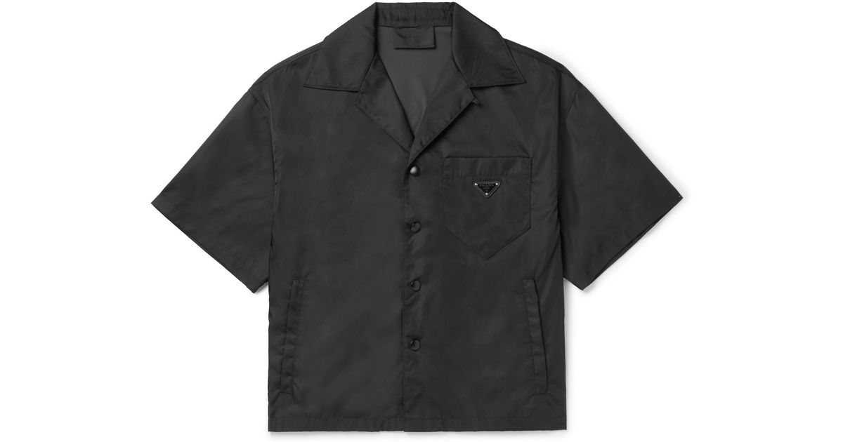 Camp-collar Nylon-gabardine Shirt 