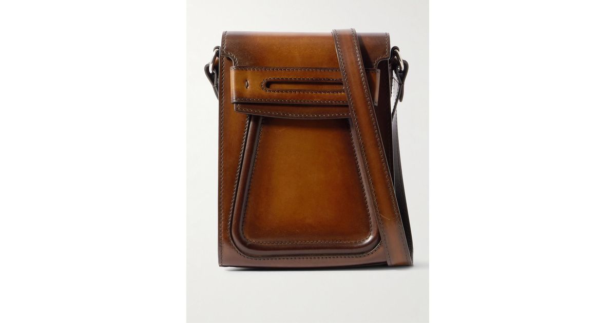 【Berluti】Andy Venezia Leather Phone Pouch 送料無料 Berluti Andy Venezia Leather Phone Pouch in Brown for Men