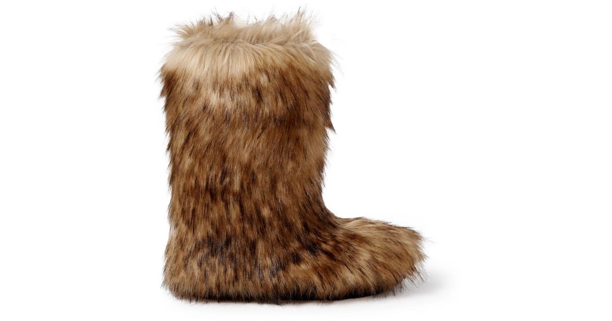 CELINE HOMME Faux Fur Boots in Brown for Men