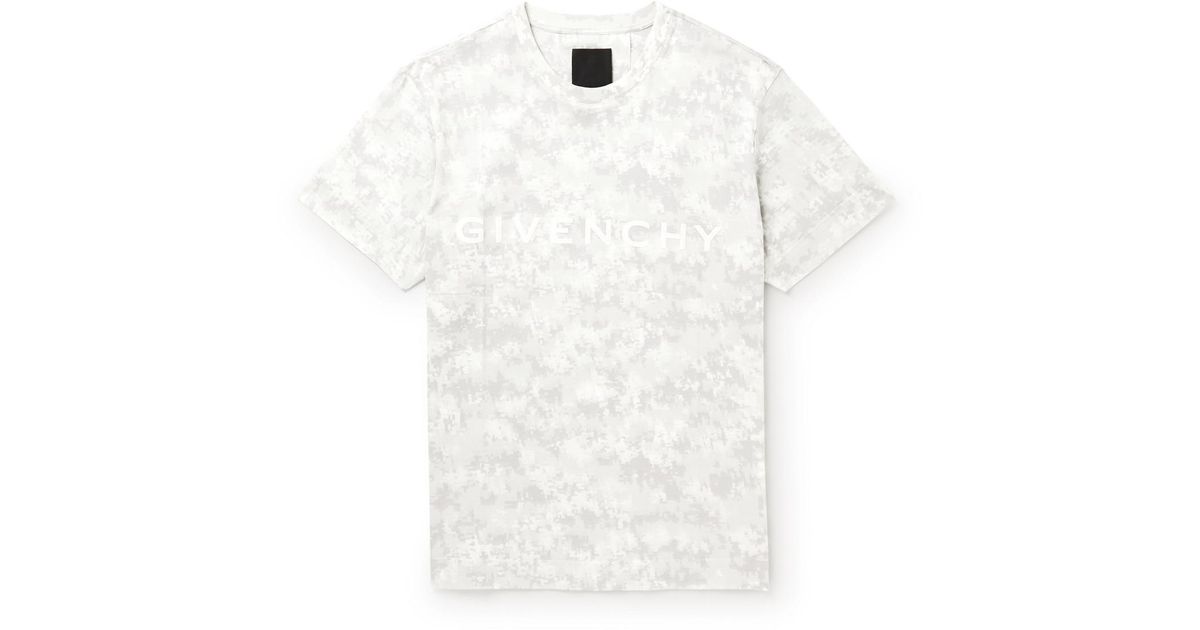 Givenchy Camouflage Logo-print Cotton-jersey T-shirt in White for Men ...