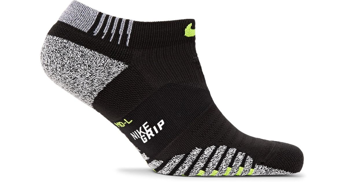 Nike Synthetic Grip Lightweight Dri-fit No-show Socks in Black for Men ...