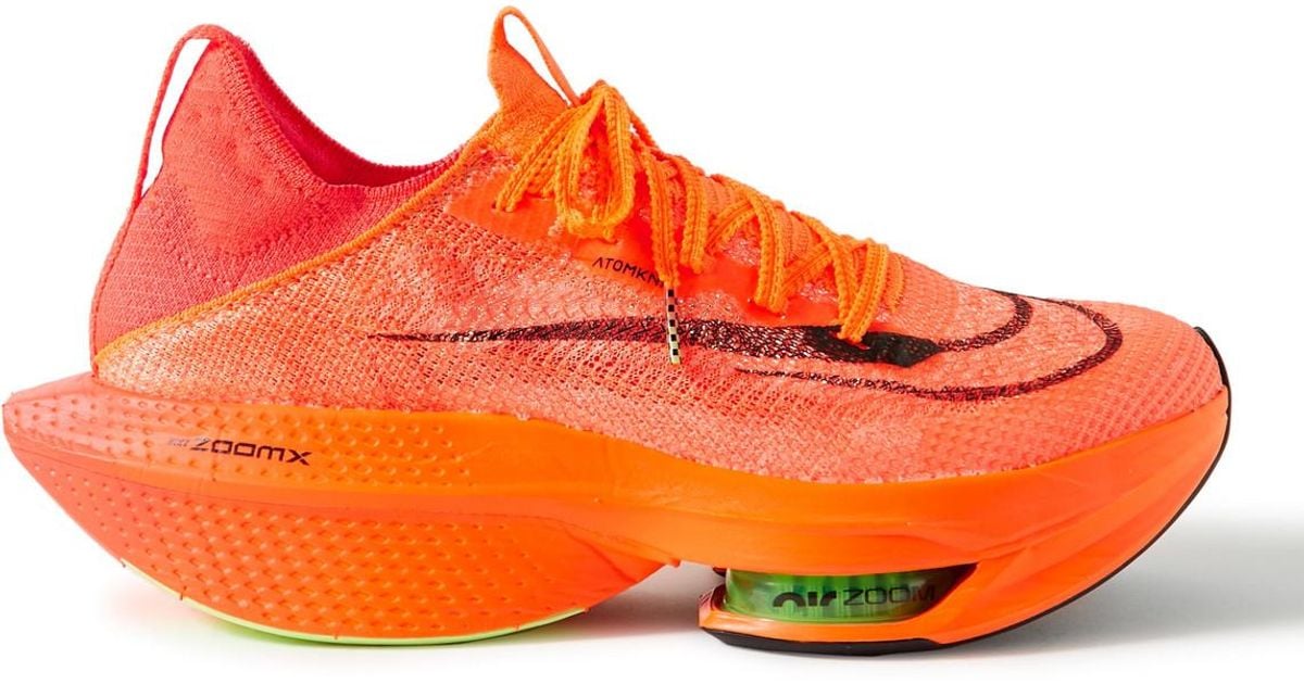 Nike Air Zoom Alphafly Next% 2 Atomknit Running Sneakers in Orange for ...