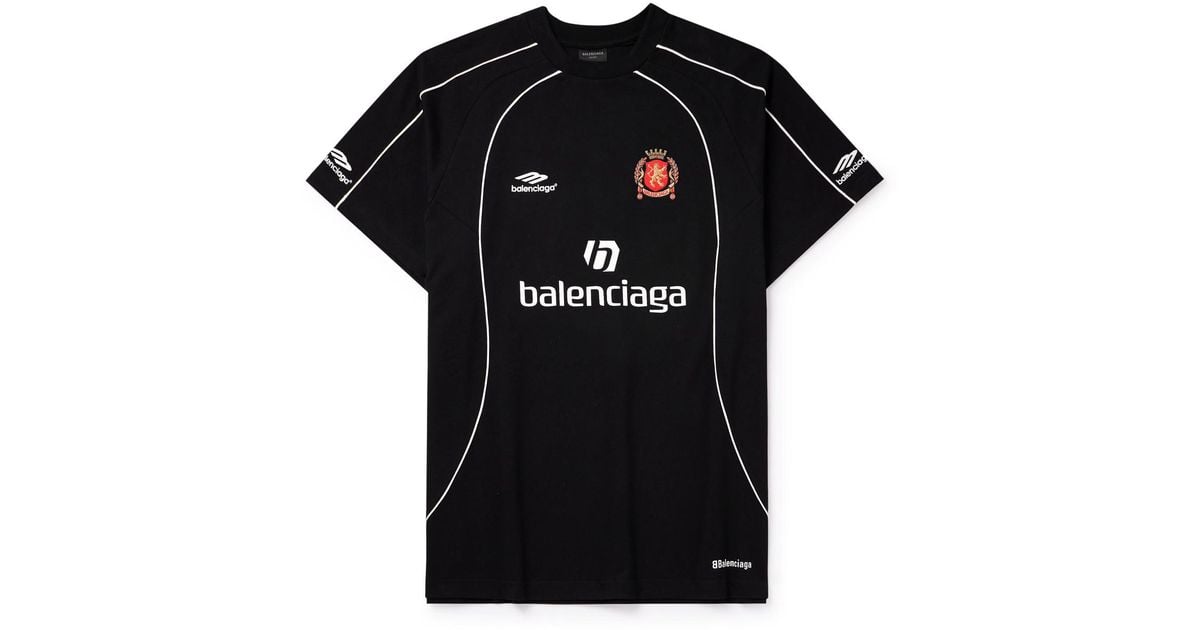 Balenciaga Barcelona Soccer T-Shirt Oversized in Black for Balenciaga Barcelona Soccer T-Shirt Oversized in Black for