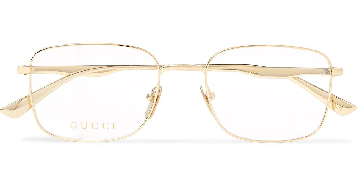 Gucci Square-frame Gold-tone Optical Glasses in Metallic for Men | Lyst