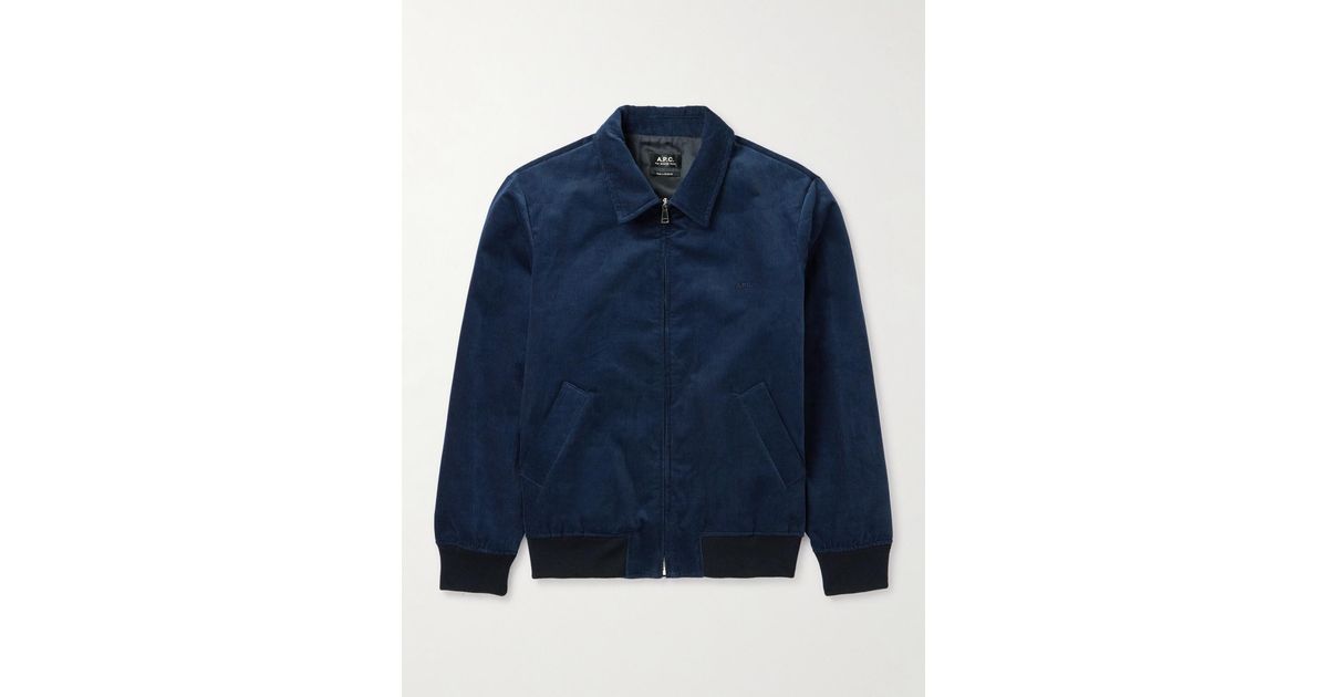 Gilles Logo-embroidered Cotton-corduroy Jacket in Blue for