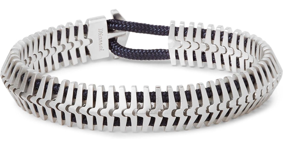 Miansai Synthetic Klink Sterling Silver Cord Bracelet in Metallic for Men -  Lyst