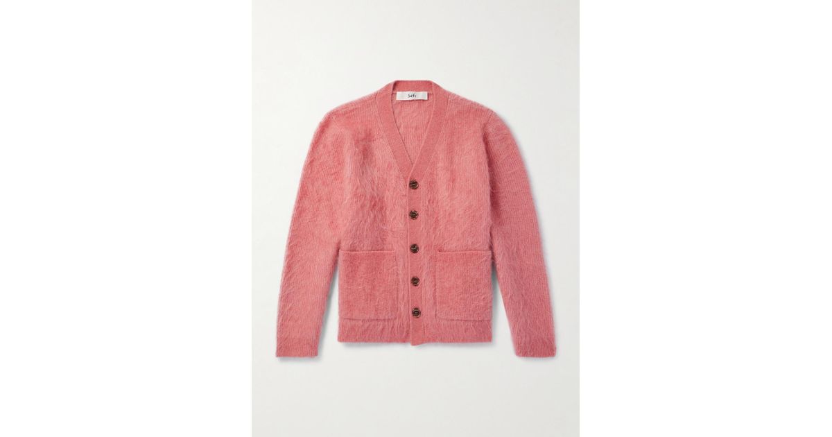 SÉFR Osho Brushed-Knit Cardigan m sefr Séfr - Osho Brushed-Knit Cardigan - Gray Séfr