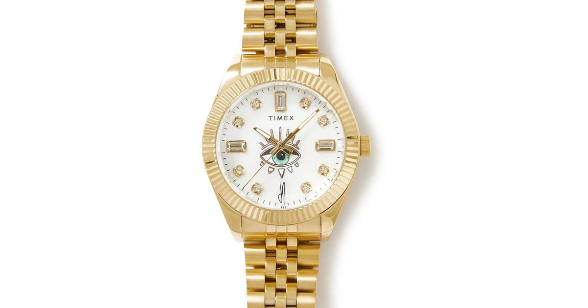 Timex Jacquie Aiche 36mm Gold-tone Crystal Watch in Metallic Timex Jacquie Aiche 36mm Gold-tone Crystal Watch in Metallic