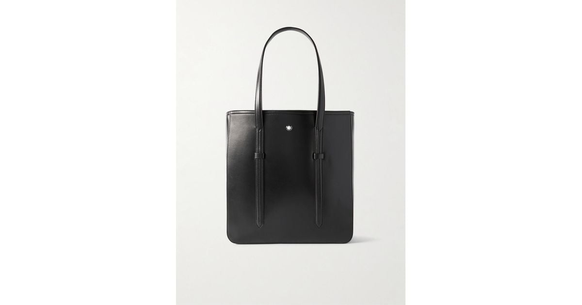 Montblanc Men Black Leather Meisterstuck Shoulder Bag