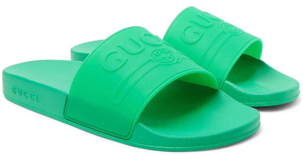 green gucci slides